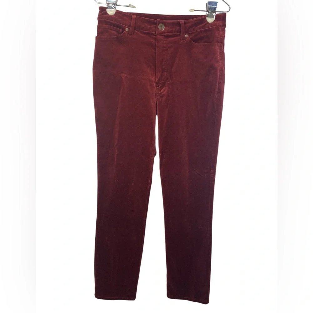 Soft Surroundings Burgundy Velour Casual Pants Women’s Size 4